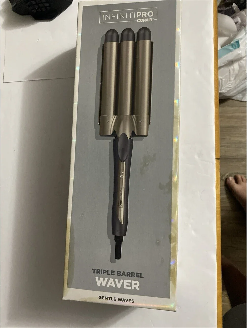 Conair - InfinitiPRO Tourmaline Ceramic Triple Barrel Waver - Gray